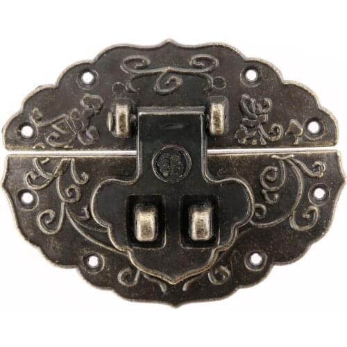 1Pc Wooden Case Hasp Vintage Style Decorative Jewelry Gift Box Suitcase Hasp Latch Furniture Buckle Clasp Lock