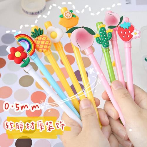 1pc Kawaii Strawberry Rabbit Gel Pen 0.5mm Black Ink Pen Signature Pen School Office Supply Cute Stationery Kids Gift