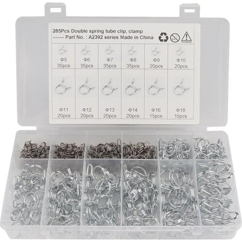 285PCS Fuel Line Hose Air Tube Water Pipe Clamp Fastener Spring Clips Assortment Kit For Car Trailers motorcycles