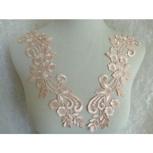 3 Pairs Lace Appliques Wedding Lace Flowers Embroidered Bridal Dress Venise Lace Motifys 7 Colors