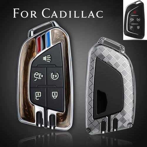 5 Buttons Zinc Alloy Smart Remote Car Key Case Cover Holder Protector Accessories Fob Fit For Cadillac CT5 2018-2020