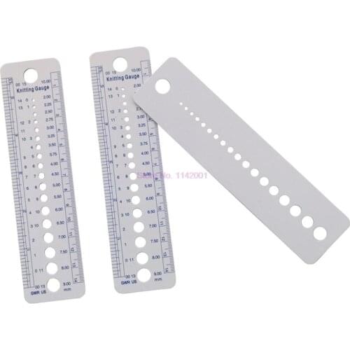 500pcs Knitting Tool Needle Gauge Inch Sewing Ruler Measuring Accessories Metal Ruler Tool Precision Measuring Tool