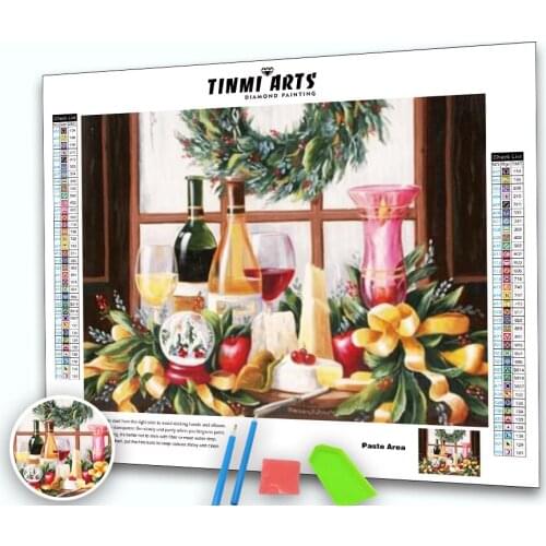 5d Diamond Painting Full Drill Round Red Wine Celebrate Diamond Embroidery Rhinestone Picture Mosaic Christmas Decor Gifts