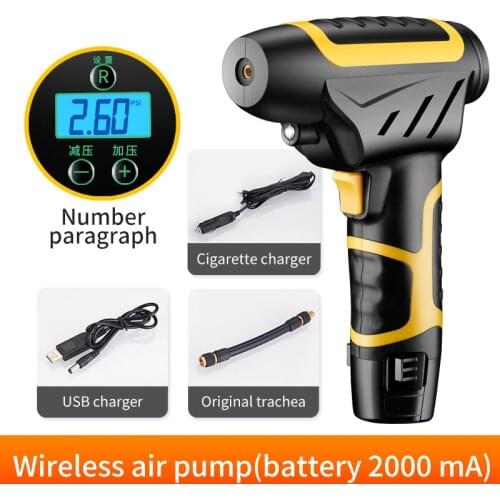 120W Wireless Car Air Compressor Handheld USB Rechargeable Tire Inflator Digital Inflatable Pump Pressure Gauge Car Accessories