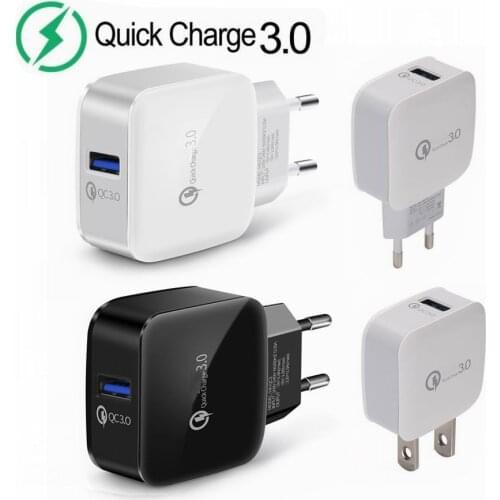 Quick Fast Charger QC3.0 QC2.0 USB charger Adapter 18W Portable Wall Charger EU US Plug For SAMSUNG IPHONE HUAWEI