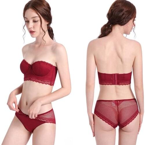 2021New Sexy Lady Large Open Back Bra Suit Backless Gathers Half Cup Underwear With Soft Steel Ring And Detachable Shoulder