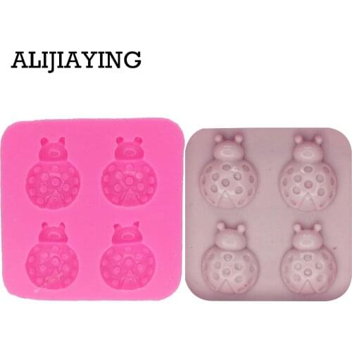 DY0022 3D Ladybug Silicone Mold Bakeware Polymer Clay Sugarcraft Mould Food Safe Sugar Candy Chocolate Molds dessert tool