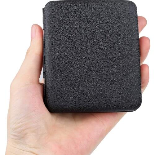 Black Alloy Frosted Cigarette Case Retro Cigaret Box Double Sided Metal Cigarette Holder for 20 83s Cigarettes