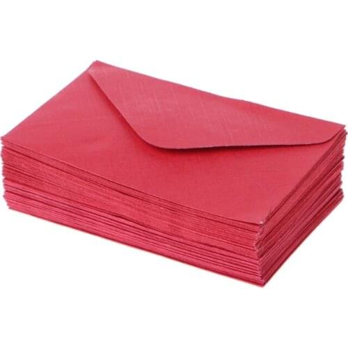 H4GA 50Pcs Retro Blank Mini Paper Envelopes Wedding Party Invitation Greeting Cards Gift