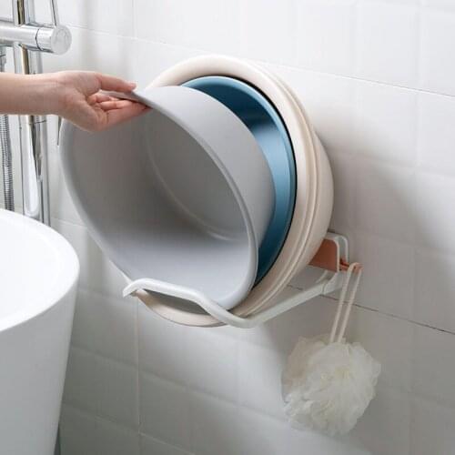 Wall Mounted Washbasin Organizer Holder Towel Hanger Home Storage Rack Bathroom Suction Hanging Pipe Hooks Household Tools