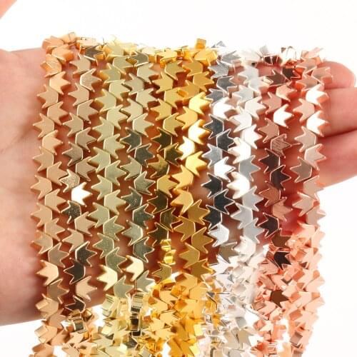 Natural Stone Hematite Smooth Matte Cross Hole Crown Beads spacer Beads For Jewelry Making Diy Bracelet Necklace Wholesale 8mm