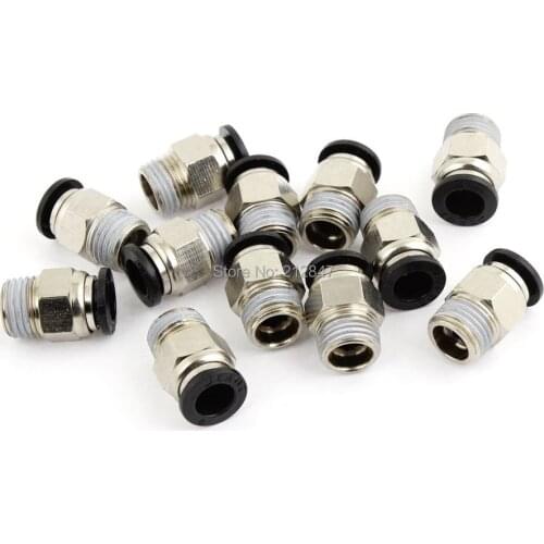 12PCS 8mm Tube 1/4" Male PT Thread Quick Connector Pneumatic Air Fittings