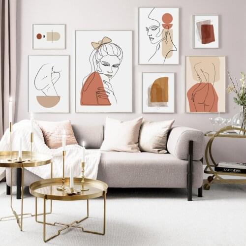 Abstract Line Girl Body Art Geometric Nordic Posters And Print Lady Wall Art Canvas Painting Wall Pictures For Living Room Decor