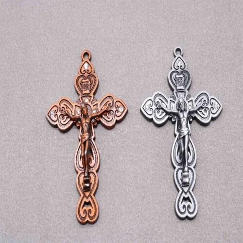 Orthodox classic vintage bronze jesus cross jewelry. Religious Orthodox Church Amulet of Jesus Cross