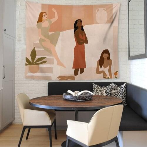 Girls Psychedelic Tapestry Wall Hanging Decor for Living Room Wall Art Bedroom Bohemian Plant Large Decor Decoration Mural Tapiz