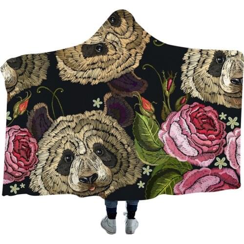 Psychedelic Graffiti Hooded Blanket Adult colorful child Sherpa Fleece Wearable Blanket Microfiber Bedding