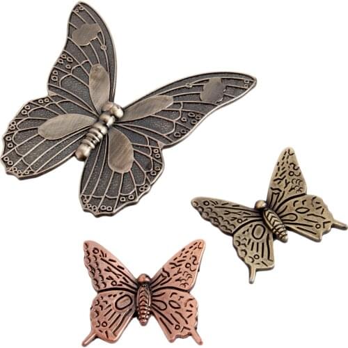 Butterfly Knob Antique Bronze Brass Furniture Handle Vintage Kitchen Handle Dresser Drawer Cabinet Pull Decorative 43mm/83mm