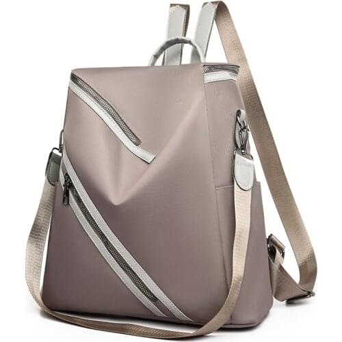 Women New Backpack Simple Ladies Large 2021 Capacity Backbag Oxford Cloth Fashion Youth Daily Back Packs Black Multi Function