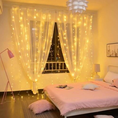 LED Curtain string lights USB Power Remote Control Curtain Fairy Lights Christmas Garland Lights LED String Lights Party Home