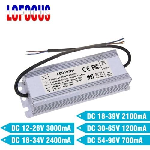 Lighting Transformers LED Driver Constant Current 700 1200 2100 2400 3000 mA 40 50 60 70 80 W Watt IP67 Power Supply