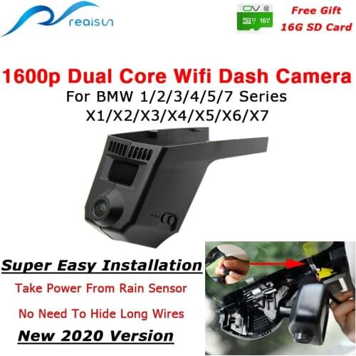Realsun 1600P Car DVR Dual Core Novatek 96675 Wifi Dash Camera Video Recorder For BMW 1/2/3/5/7 Series X1/X2/X3/X5/X6 BMW Mini