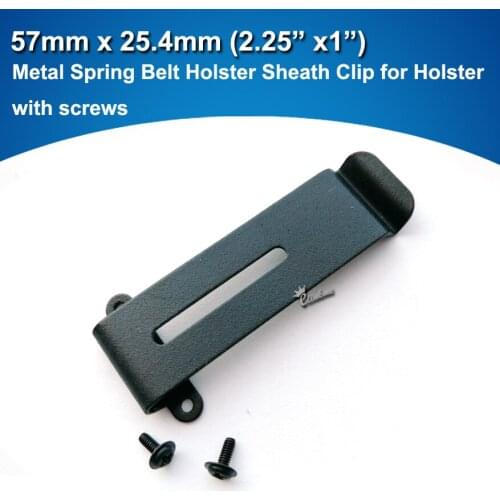 1pcs 57mm x 25.4mm (2.25" x 1") Metal Spring Belt Holster Sheath black Clip with screws