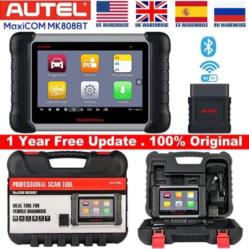 2021 Autel MaxiCOM MK808BT Diagnostic Scan Tool with All System Diagnosis and 21 Services OBD2 Scanner Better Than MK808
