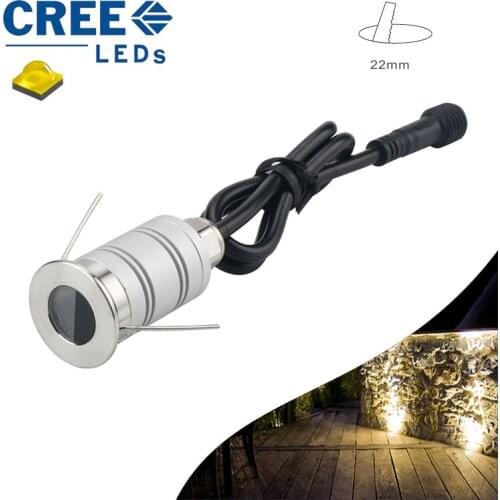 24pcs/lot MINI Recessed LED Light Underground Small Lamp 1W DC12V IP67 Outdoor Ground Buried Light Hole D22mm CE RoHS Certified