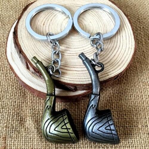 3D tobacco pipe keychain cool key chain for men key holder creative portachiavi chaveiro llaveros hombre bag charm