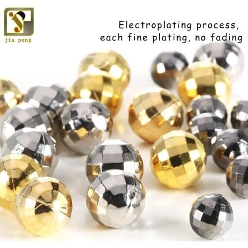 5 6 8MM 100pcs Gold/Silver/Gun-Metal Plated CCB Round Earth Beads Soccer Beads For Fashion Jewelry Socks Hat Garment Making DIY
