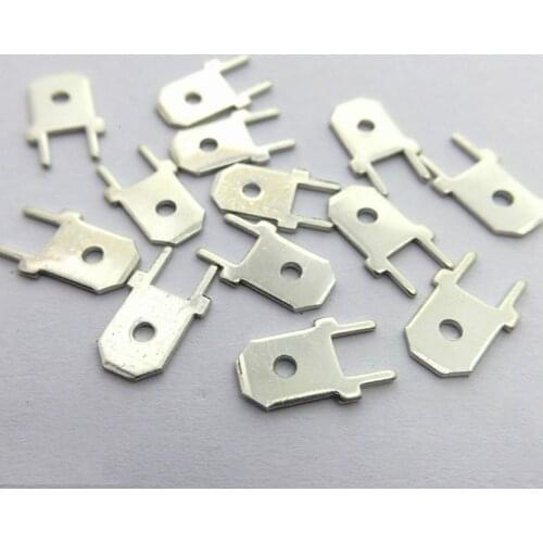 50Pcs Terminal 6.3 Plug Spring Insert Cold End 6.3mm Solder Insert 6.3 Circuit Board Insert Male Terminal