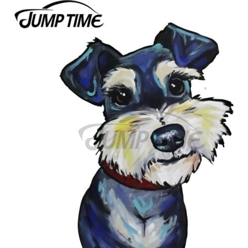 JumpTime 13 x 6.8cm For Schnauzer Paint NAL Decal Cartoon Windshield Car Stickers Motorcycle Windshield Cartoon Vinyl Car Wrap