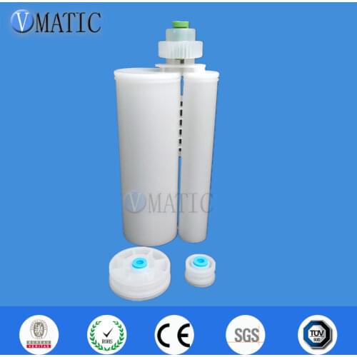 Free Shipping Glue Dispensing Dispenser Gun Cartridge, Glue Dispensing Plastic Dual Cartridge 400ml/cc 10:1 2Pcs/Set