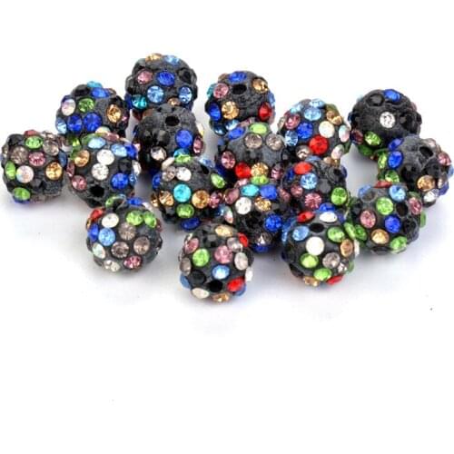 Free Shipping High Quality 25pcs 10MM Clay Disco Ball Pave Crystal Beads Supplies Jewelry Making Bracelet bijouterie