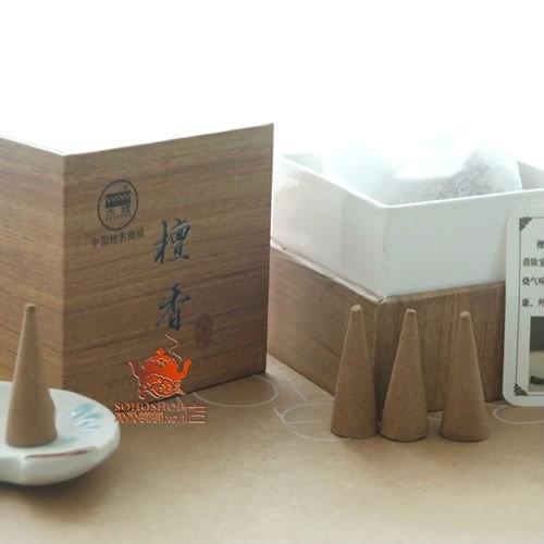 Sandalwood incense cones.24 cones+22 min.Herbal incense.Famous gucheng incense.Natural sandalwood sources,best quality assured