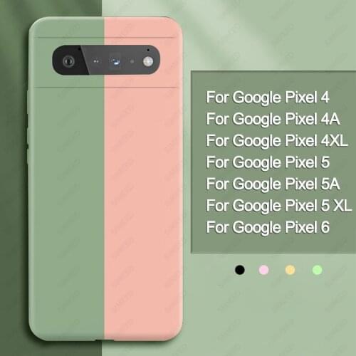 Liquid Silicone Cases for Google Pixel 6 5 5A 4A 4 XL 5G 4G 4XL 5XL Case Protection Shockproof Soft Back Cover Capa Fundas