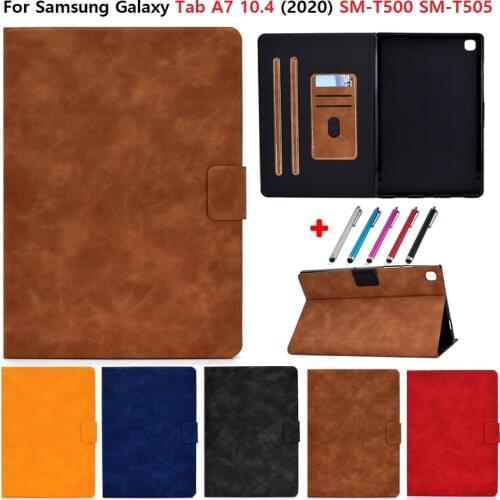 For Samsung Galaxy Tab A7 Case 2020 10 4 inch SM-T500 T505 Stand Funda For Tablet Samsung A7 2020 Cover T500 Vintage Book Etui