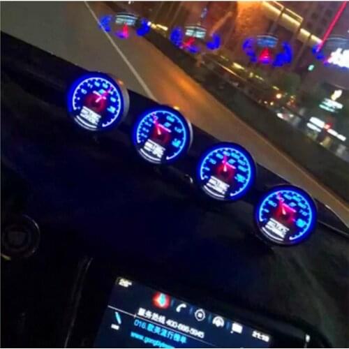 GRe*y Gauge Turbo Oil Temp Gauge 7 Light Color LCD Display With Voltage Oil Temperature 62mm 2.5 Inch With Sensor Racing meter