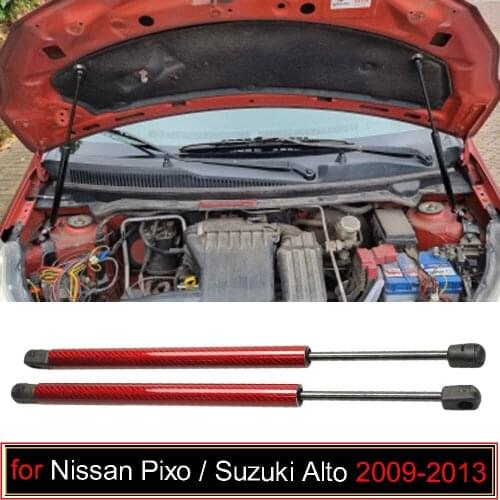 For Nissan Pixo for Suzuki Alto 2009-2013 Front Hood Bonnet Modify carbon fiber Gas Struts Shock Damper Lift Supports