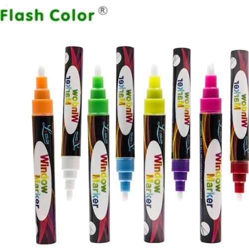 Flashcolor 6mm Office&School Supplies Good Price Highlighter Liquid Chalk Pen for White/Blackboard Neon Painting Pens 8 Colors