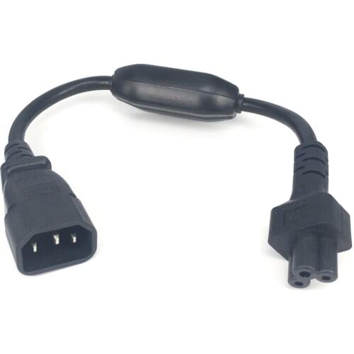 IEC 320 C14 Male to C5 Female Extension cable with 10A On/Off Switch Power Adapter cord For PDU UPS 30cm/60cm