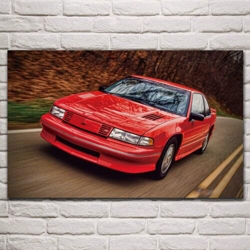 Classic red lumina z34 retro sport cars artwork living room home decor wall art print wood frame fabric poster KP880