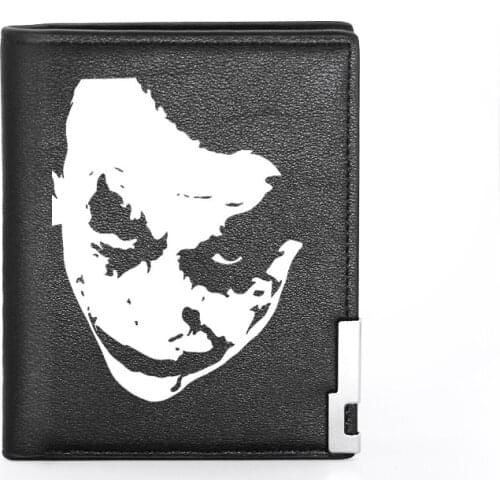 Cool Clown High Quality Leather Men Wallet Classic Credit Card Holder Short Purse