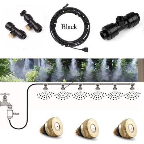 Water Misting Cooling System Kit summer Sprinkler brass Nozzle Outdoor Garden Greenhouse park Plants Spray Hose Watering