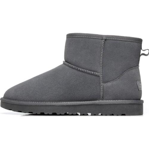 Men Women Winter Snow Boots Leather Fur Warm Flat Casual Plush Platform Fashion Shoes Female Ankle Boots Botas Mujer Comfortable