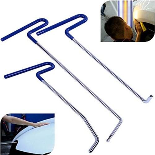 PDR Rod Tools Kit Hail and Door Ding Repair Starter Set PDR Hook Tools Push Rod Car Crowbar Auto Body Dent Removal