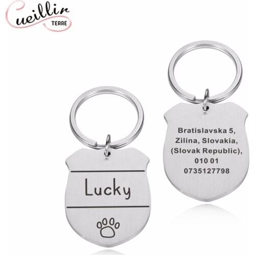 New Metal Pet Id Tag Stainless Steel Tag Cute Accessories Personalized Customization Anti-lost Identity Card Collars Accessories