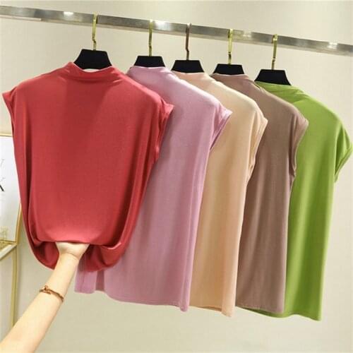 2020 New Women cotton Blouse Tops Summer Short sleeve Turtleneck Batwing Sleeve Casual Female knitting Blouses Plus size 6XL 7XL