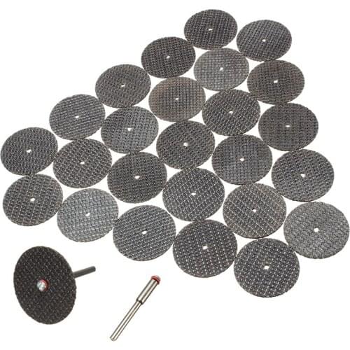 New 25pc 32mm Resin Cutting Wheel Cut-off Discs Kit +1pc Mandrel For Rotary Tool