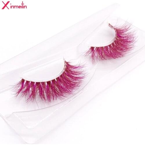 New 9D red mink color lashes wholesale natural long fluffy individual dramatic colorful false eyelashes Makeup Extension Tools